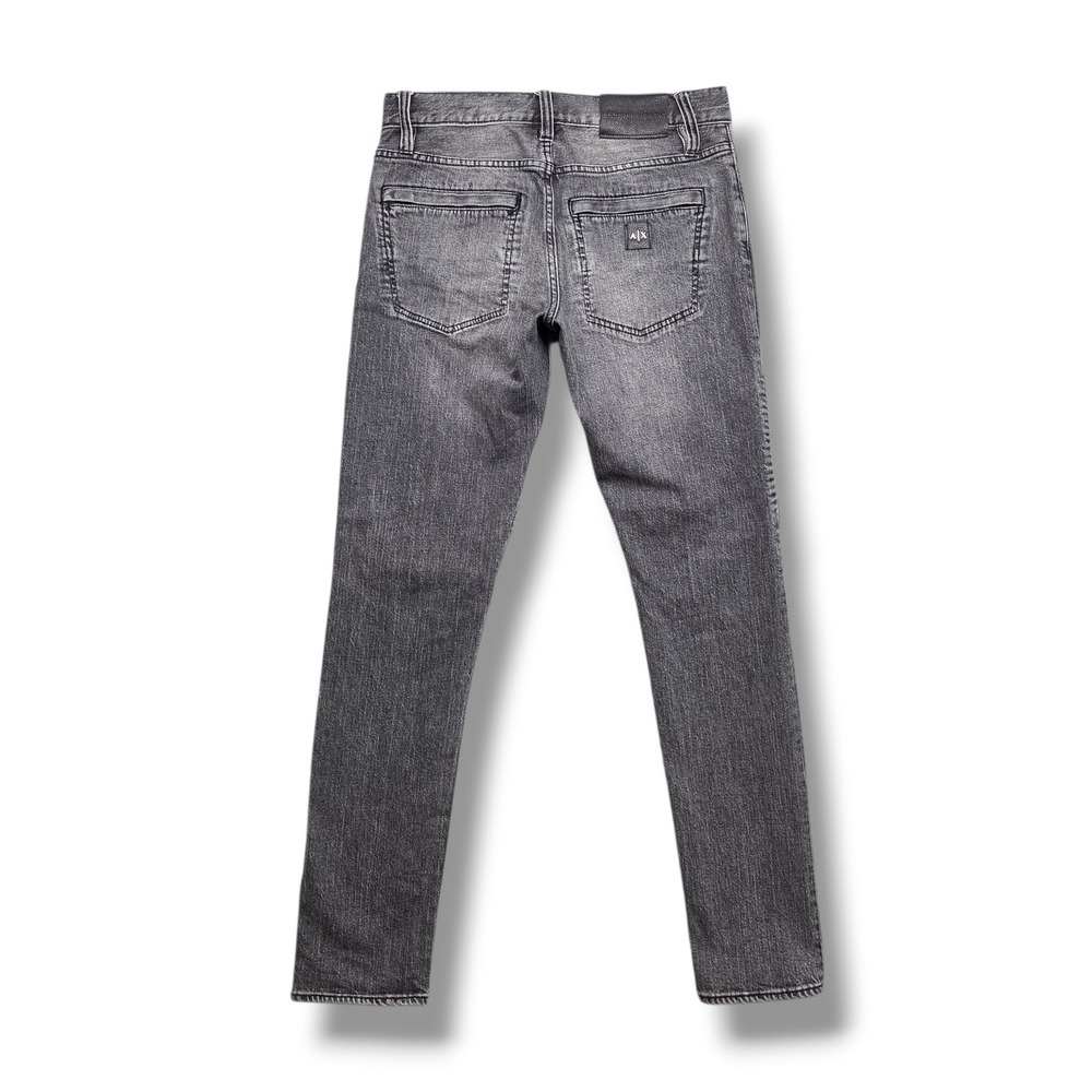 Armani Exchange Skinny Biker Jeans Mens 30 x 32 Black Moto Denim - Picture 4 of 10